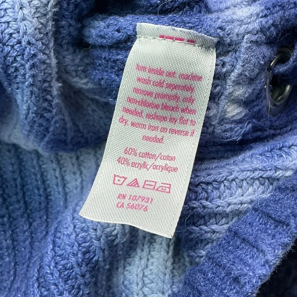 Justice Blue Tie Dye Knit Sweater Girls Size 8 Lace Up Side Detail Pullover